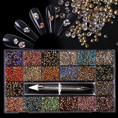 DH045 Multi-color diamond-shape Rhinestone Set with 20 colors