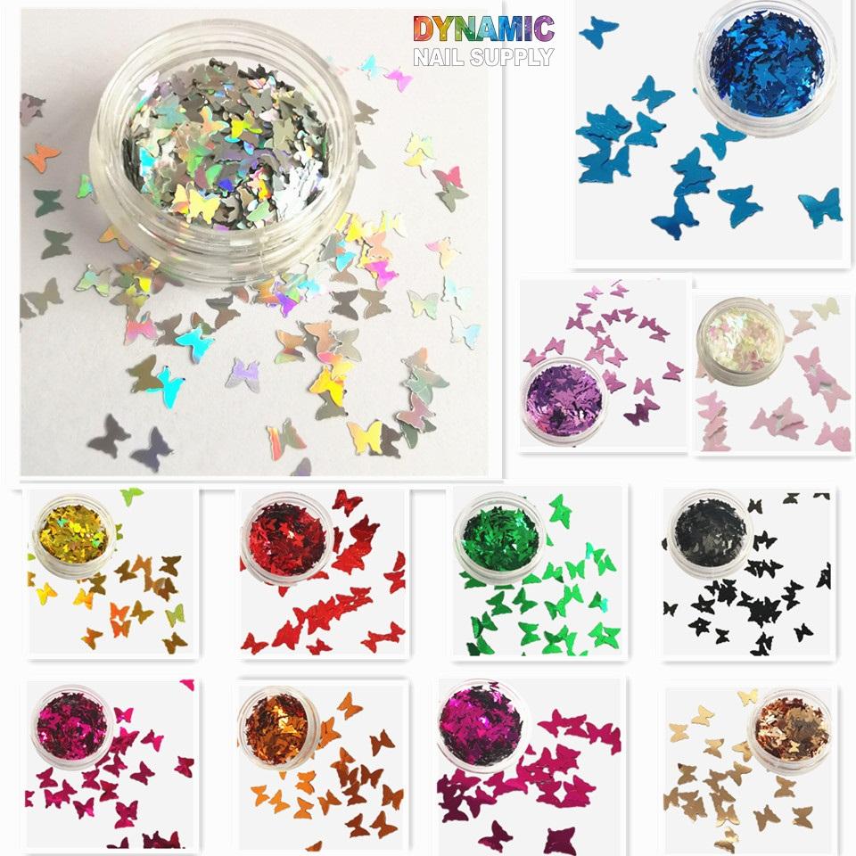 Butterfly Glitter - Set of 12 colors glitter for nails art design