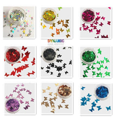 Butterfly Glitter - Set of 12 colors glitter for nails art design