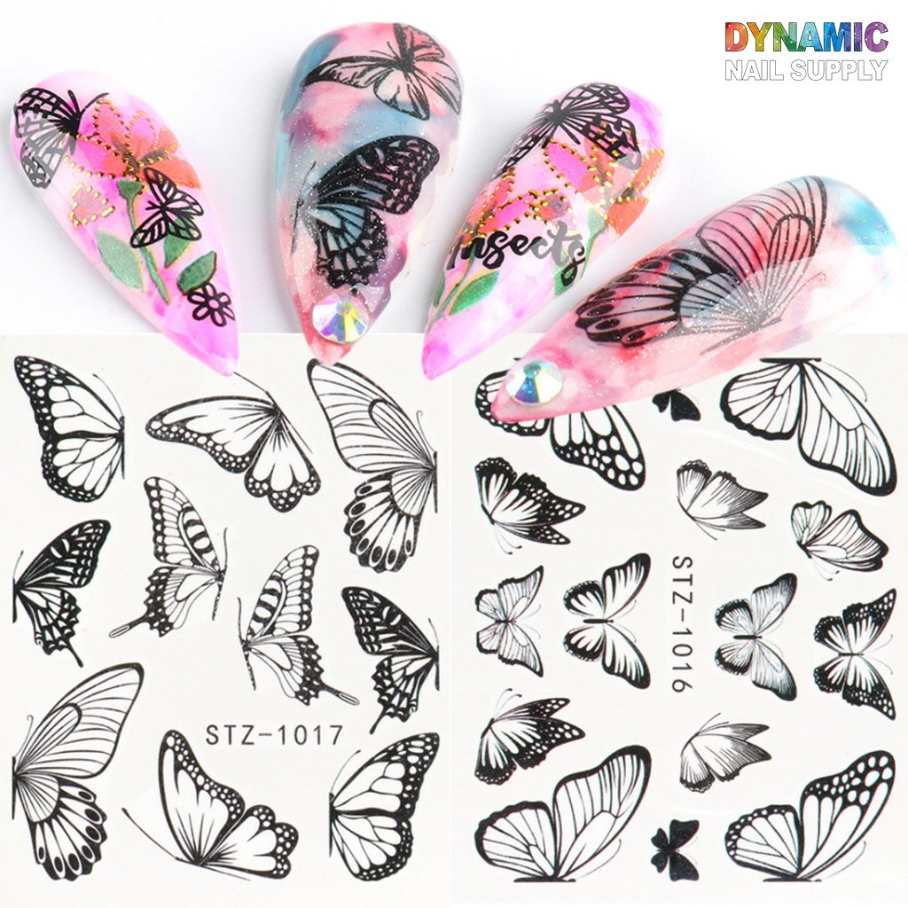24 sheets / 1 pack of Butterfly Water Decals - 3D Nail Art Decoration Decals for Designer