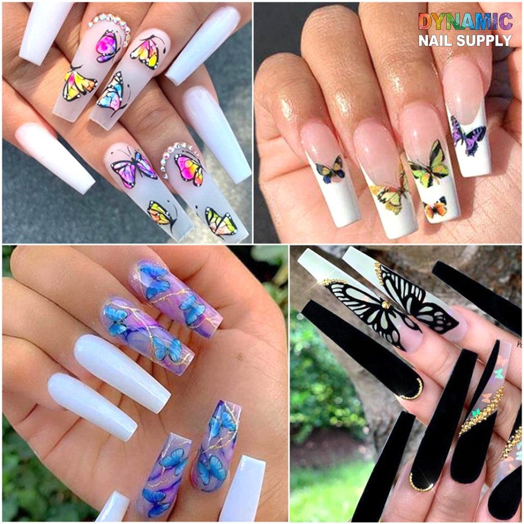 24 sheets / 1 pack of Butterfly Water Decals - 3D Nail Art Decoration Decals for Designer