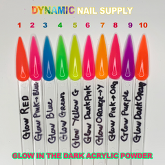 Colored GLOW IN THE DARK Acrylic & Dipping Powder For Nails