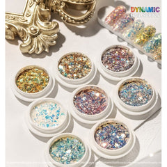 Colorful Iridescent Glitters Set - 8 boxes per set - For Nail Art Designs