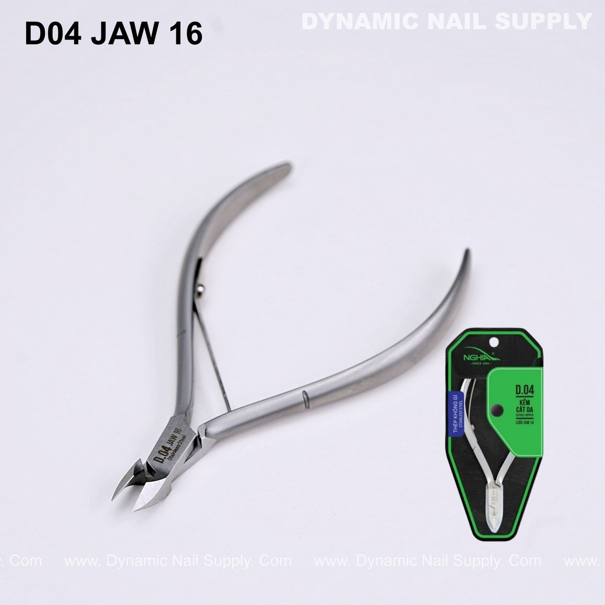 D04 - Jaw 16 - Pro Cuticle Cutter – Ergonomic Grip, Sharp Jaw for Dead Skin & Nail Care