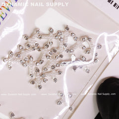 20 pcs Silver Crosses (with white Pearls engraved) for Nails Art Design