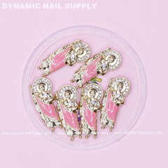 6 pcs San Judas Charms (Pink accent) for Nail Art Designer