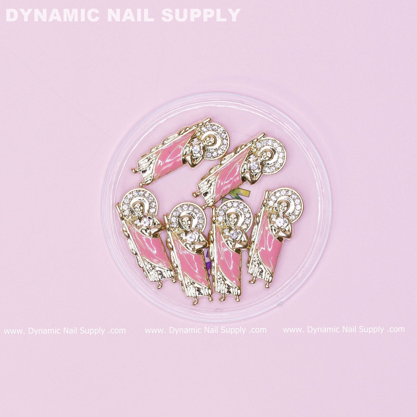 6 pcs San Judas Charms (Pink accent) for Nail Art Designer