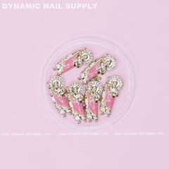 6 pcs San Judas Charms (Pink accent) for Nail Art Designer