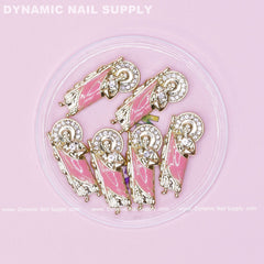 6 pcs San Judas Charms (Pink accent) for Nail Art Designer