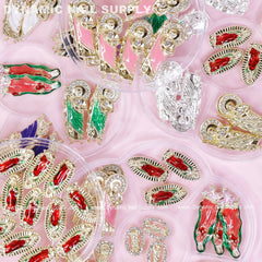 6 pcs San Judas Charms (Pink accent) for Nail Art Designer