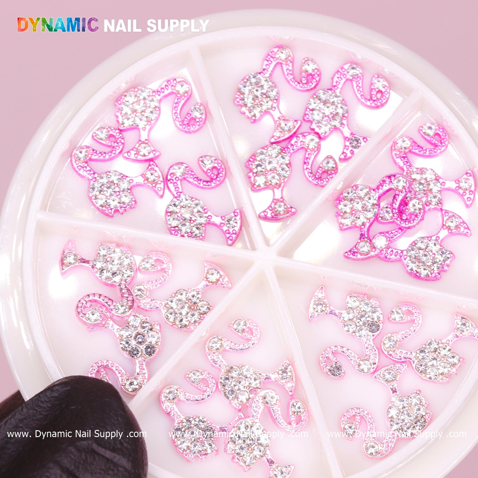 12 pcs of Barbie Girl head nail charms for Nails Designer (Light pink and Hot pink)