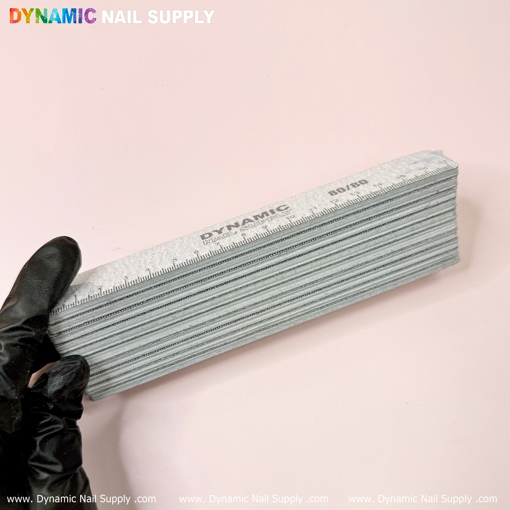 10 pcs Square Nail files Grit 80/80 Professional grade Jumbo size with Hard board (Emery board)