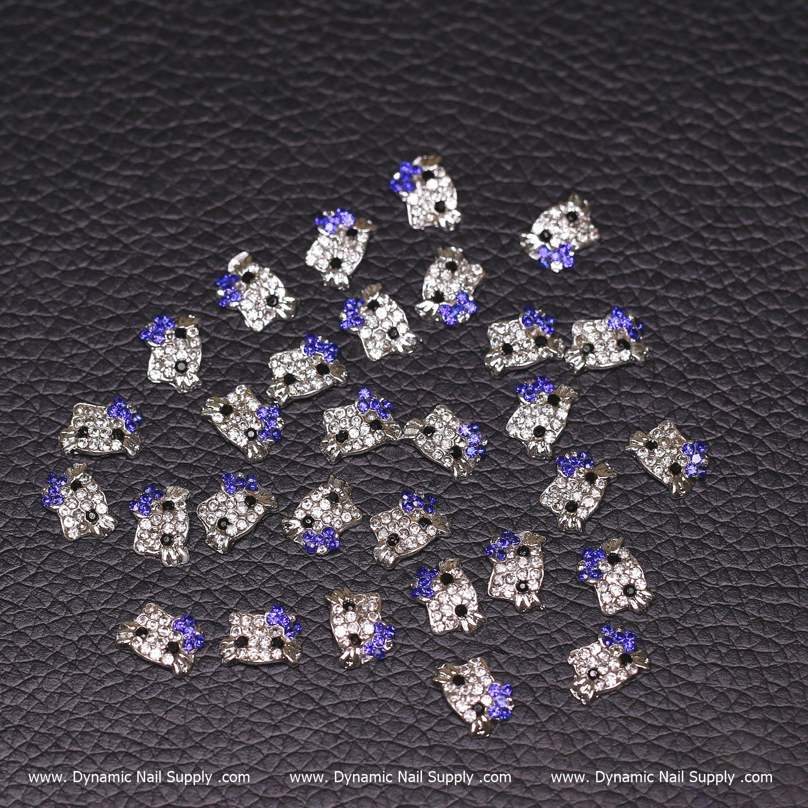 (Royal Blue) 30 pcs Metal Hell0 Kitty Design Nail Charms  (zircon alloy charm)