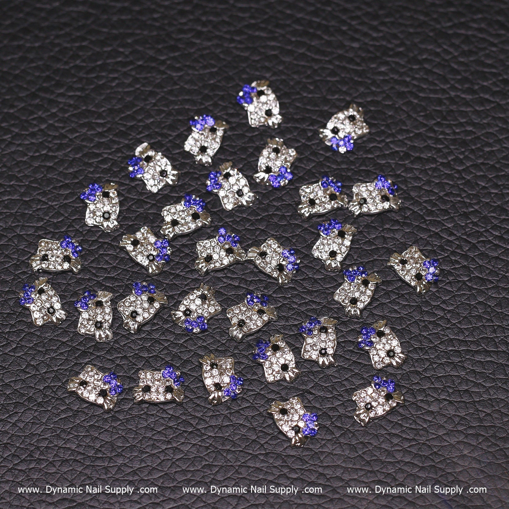 (Royal Blue) 30 pcs Metal Hell0 Kitty Design Nail Charms  (zircon alloy charm)
