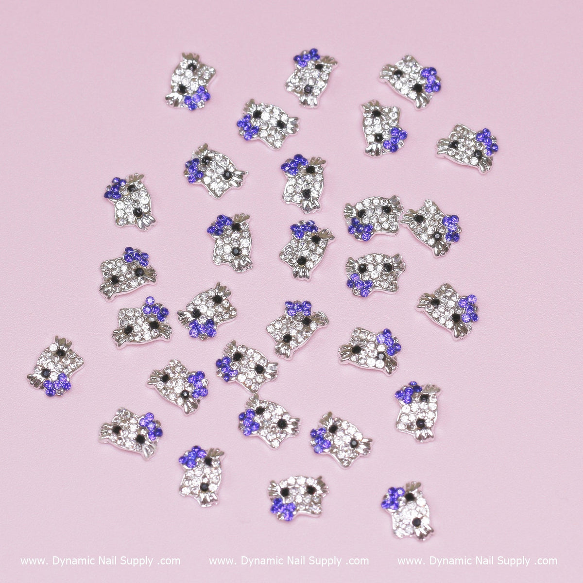 (Royal Blue) 30 pcs Metal Hell0 Kitty Design Nail Charms  (zircon alloy charm)