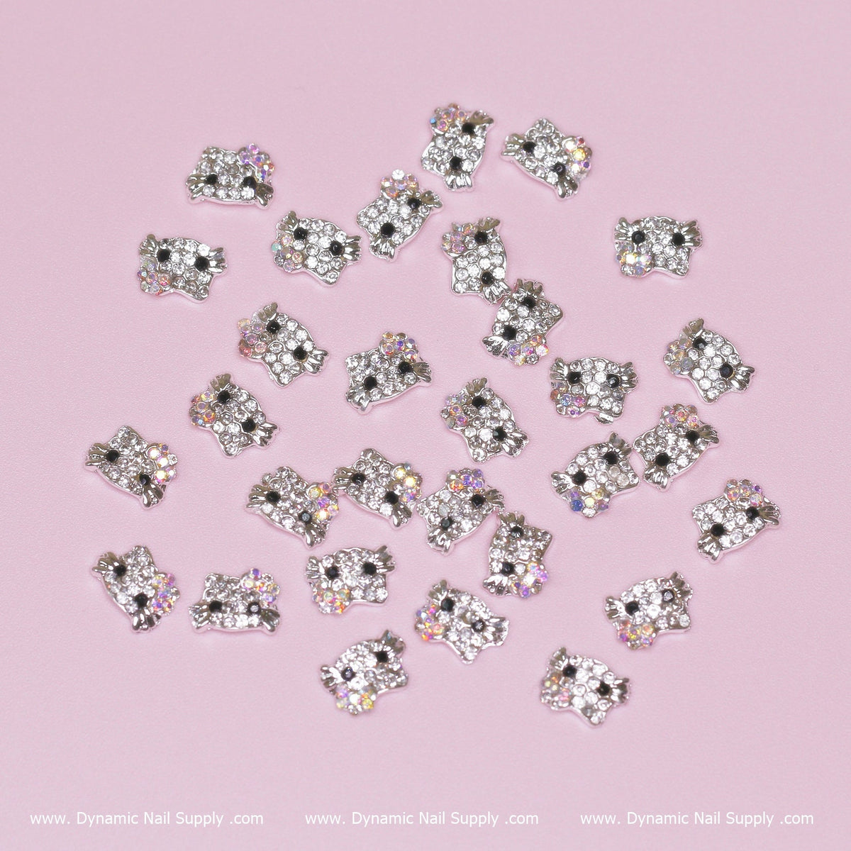 (AB clear) 30 pcs Metal Hell0 Kitty Design Nail Charms  (zircon alloy charm)