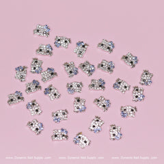 (Light Blue) 30 pcs Metal Hell0 Kitty Design Nail Charms  (zircon alloy charm)