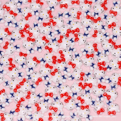 (Red & blue) 100 pcs Cute Resin Hell0 Kitty Design Nail Charms