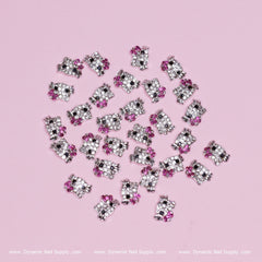 (Magenta) 30 pcs Metal Hell0 Kitty Design Nail Charms  (zircon alloy charm)