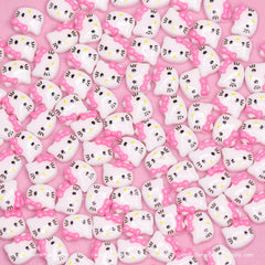 (Pink) 100 pcs Cute Resin Hell0 Kitty Design Nail Charms