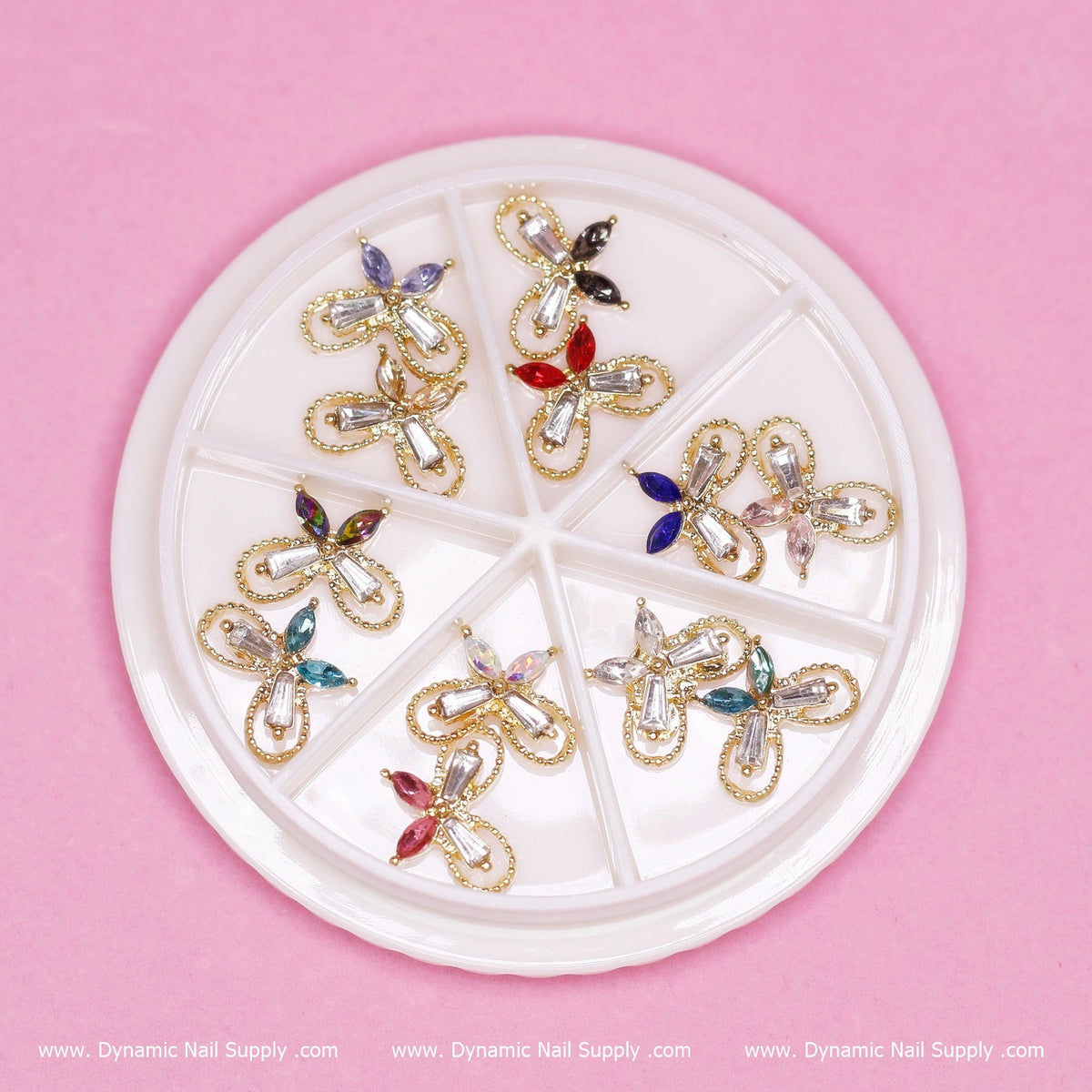 12 pcs Gold Luxury Butterfly-shape Nail Charms