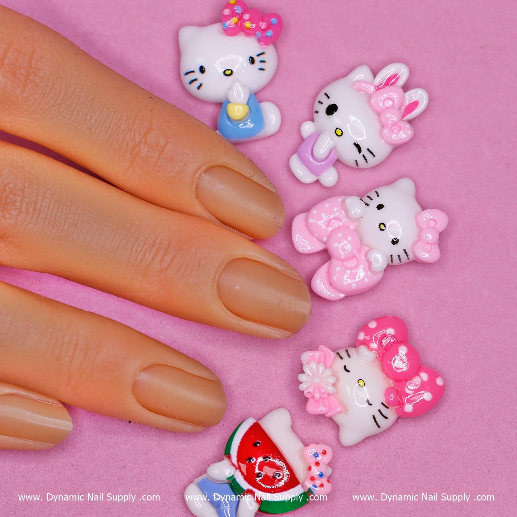 10 pcs Hello Kitty Charm set (Cat Logo) Nail Charms for Nails Art Designs