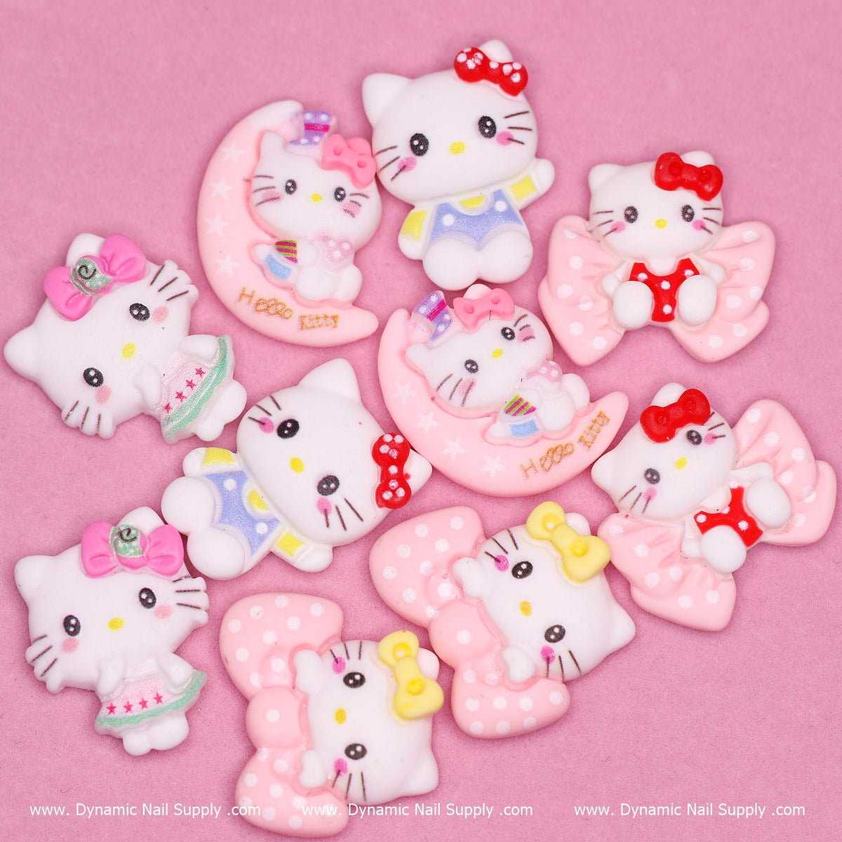 10 pcs Hello Kitty Charm set (Cute Cat) for Nails Art Designs