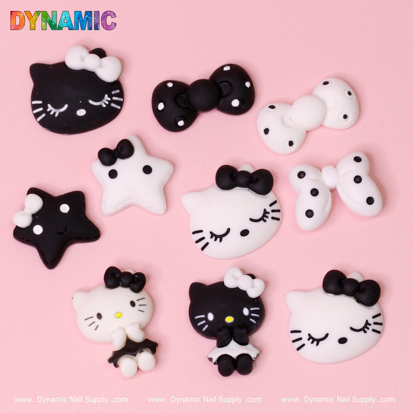 10 pcs Cute Hell0 Kitty Cat Cartoon Design Nail Charms