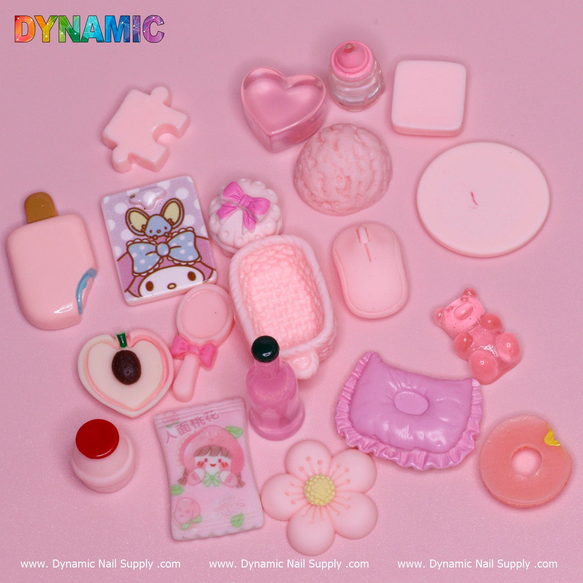 Bundle of Pinky Cute Candy Cartoon Nail Charms