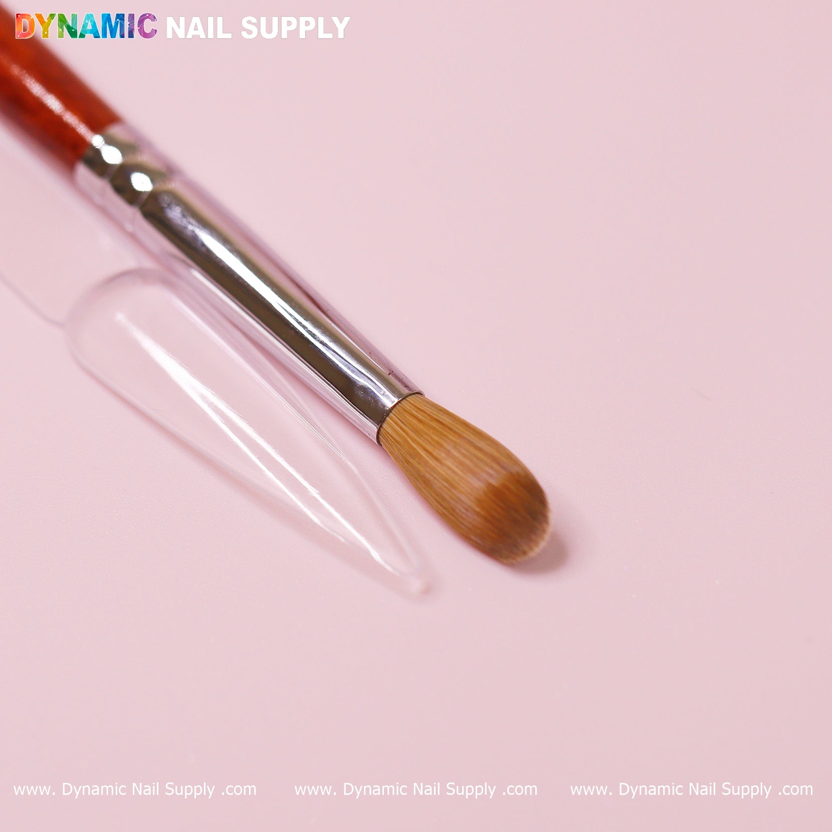 Dynamic 100% Kolinsky Hair Brush - Wooden Handle Brush (Crimped/ Flat/ Round) for Acrylic Nails Application