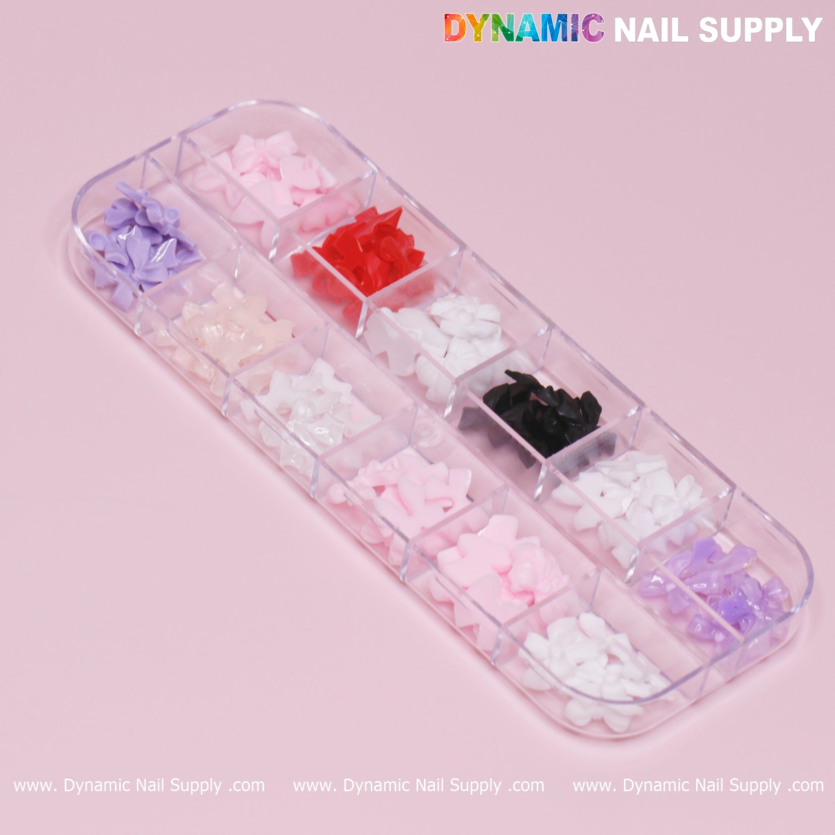 60 pcs Mixed Colors Resin Bows Charm for Nails Art Design