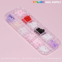 60 pcs Mixed Colors Resin Bows Charm for Nails Art Design