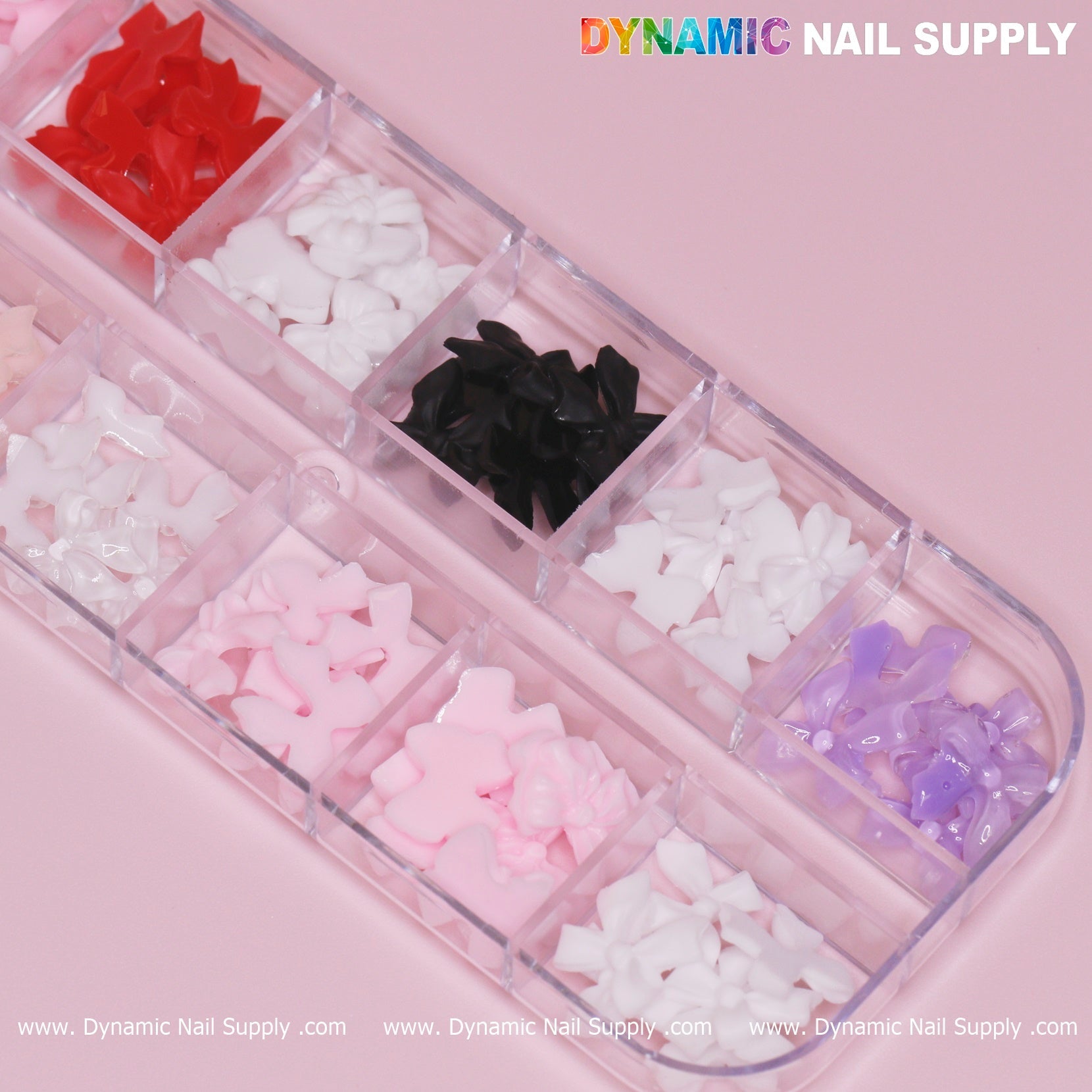 60 pcs Mixed Colors Resin Bows Charm for Nails Art Design