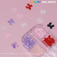 60 pcs Mixed Colors Resin Bows Charm for Nails Art Design