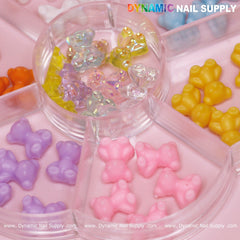 Colorful 3D Resin Teddy Bear Charms for Spring Nails Art design