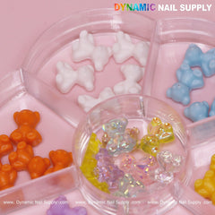 Colorful 3D Resin Teddy Bear Charms for Spring Nails Art design