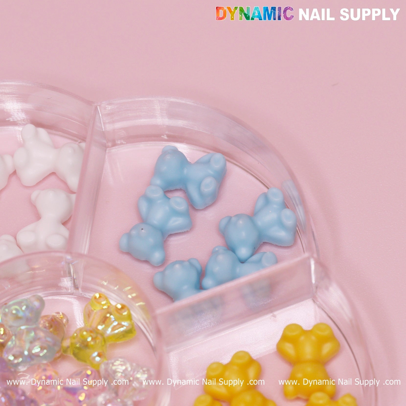 Colorful 3D Resin Teddy Bear Charms for Spring Nails Art design