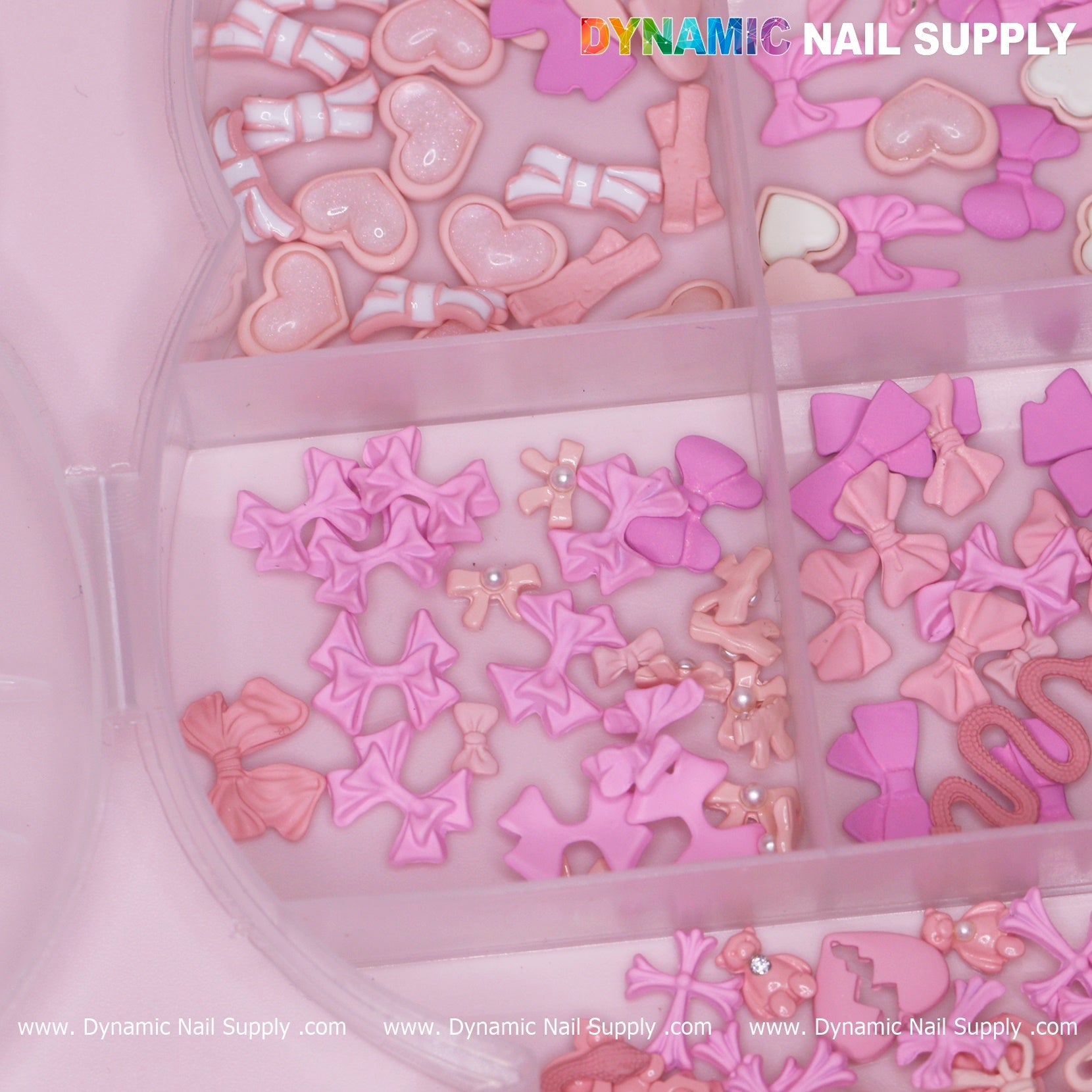 240 pcs Pink Multi-shapes Charms Rhinestones Pearl for Nails Art Design