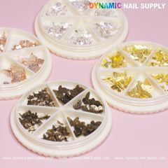 3D Butterfly Charms and Sequins set for nails art design (Rose Gold Silver Titanium)
