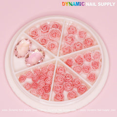 40 pcs Pink Rose Charm and rhinestones pearl for Nails Art Design
