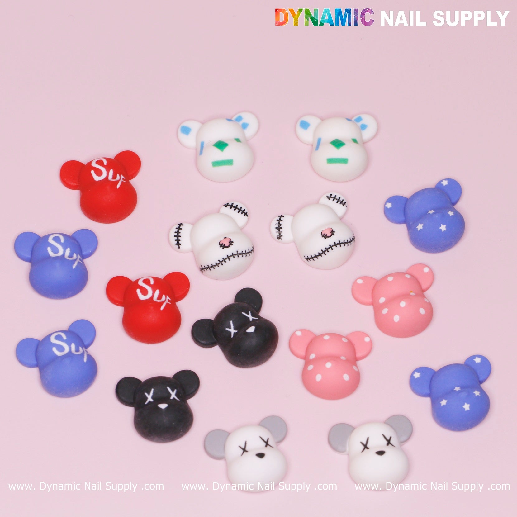 16 pcs Fashion KAWS Nail Designer Charms