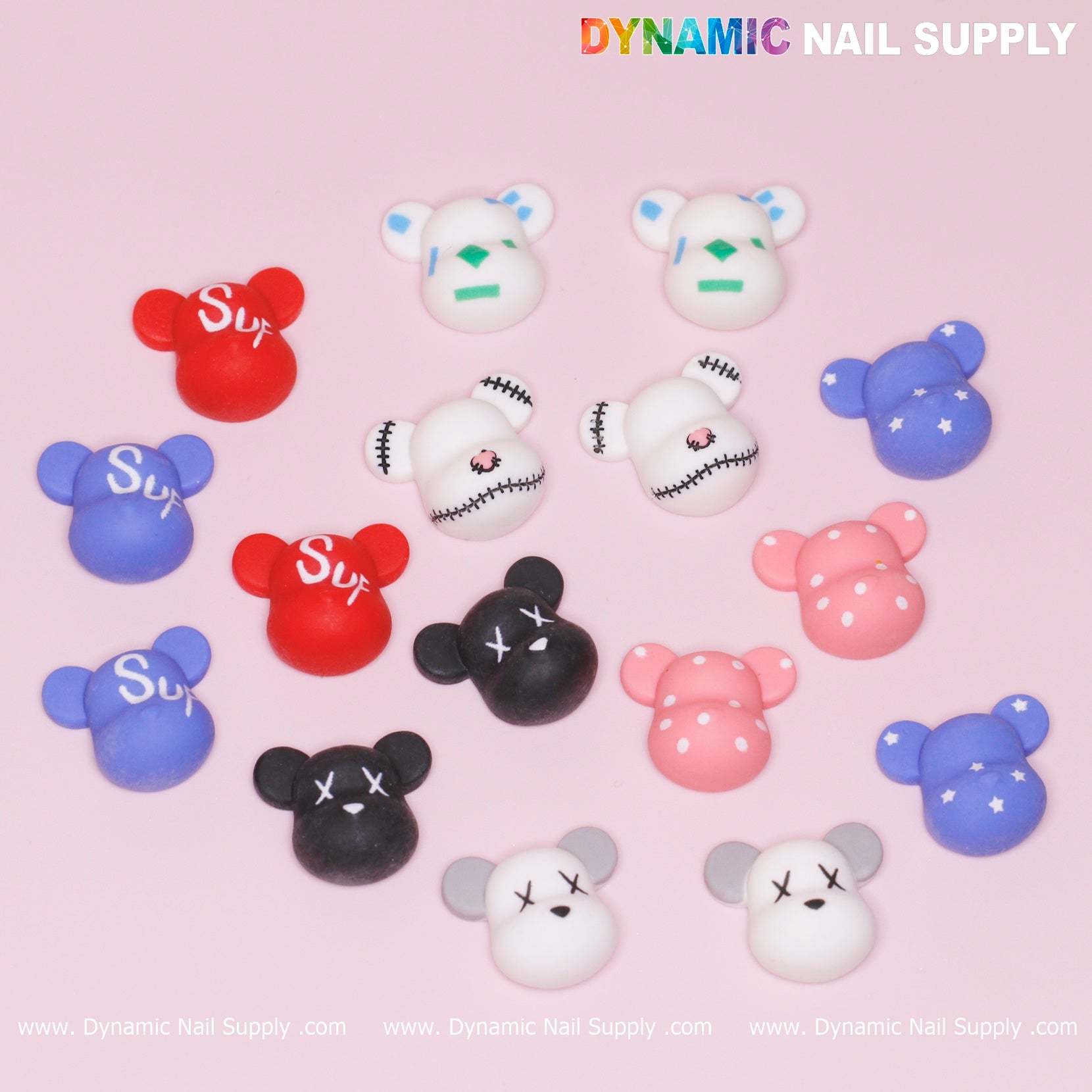 16 pcs Fashion KAWS Nail Designer Charms