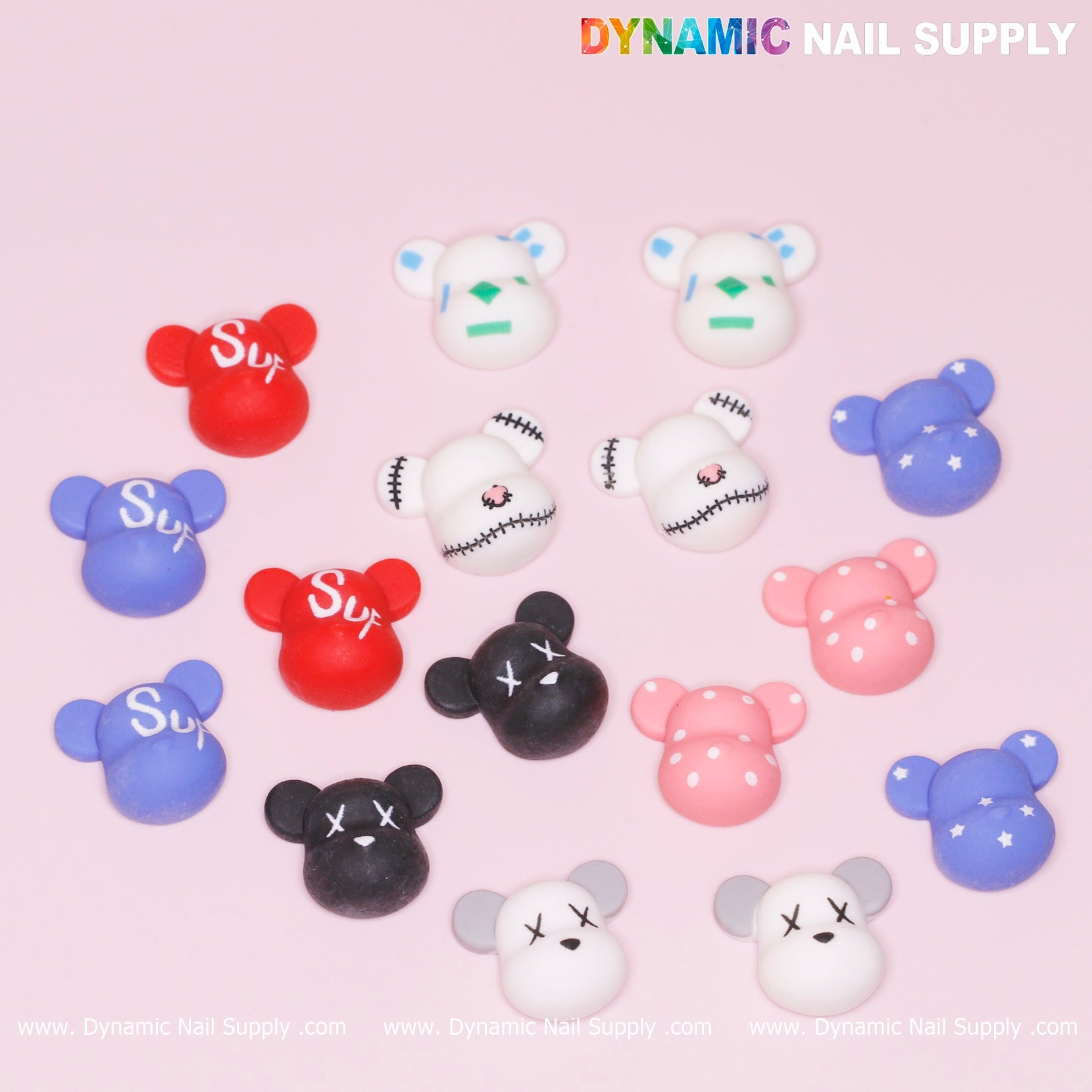 16 pcs Fashion KAWS Nail Designer Charms