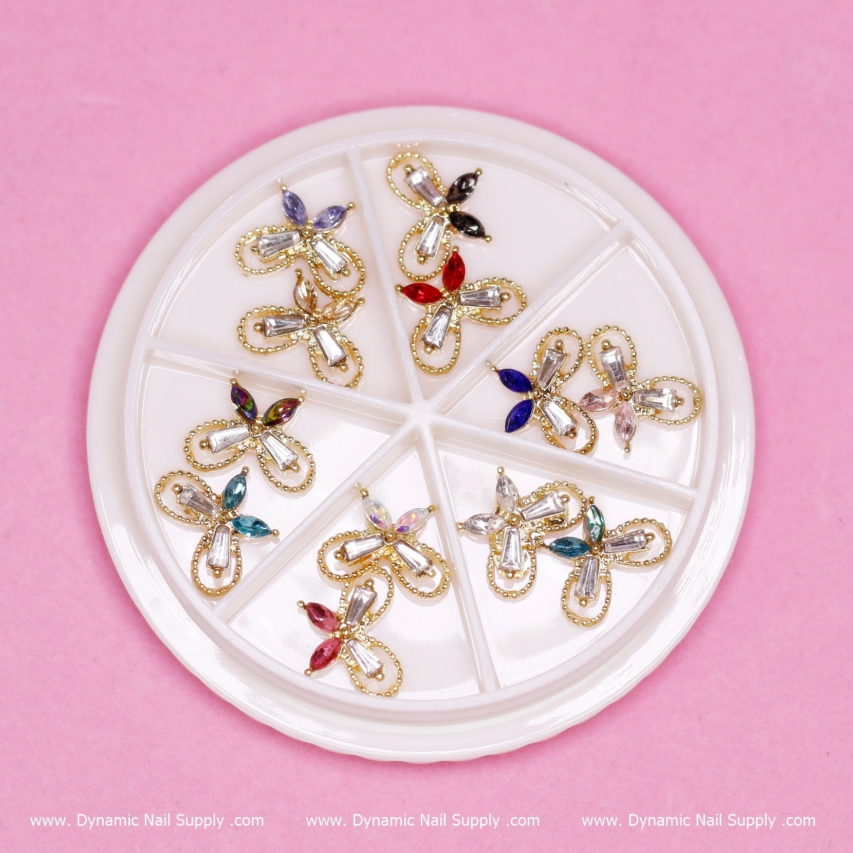 12 pcs Colorful 3D Butterfly Charms for Nails Art Design
