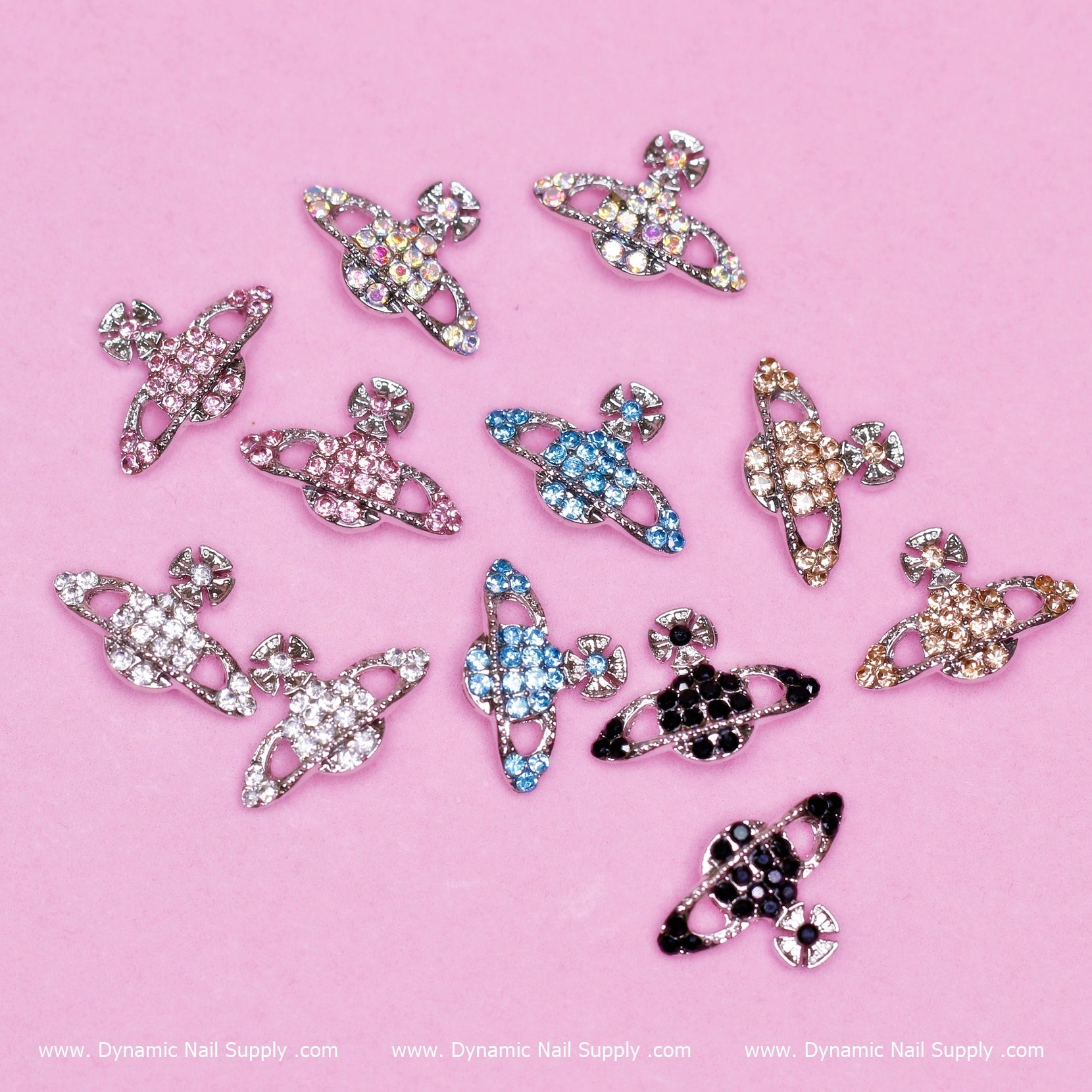 30 pcs Planet Charms for Nails art designer (Colorful stones)