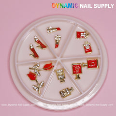 12 pcs Valentines Nail charms for designer (Lipstick/Shoes/Perfume)
