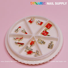 12 pcs Valentines Nail charms for designer (Lipstick/Shoes/Perfume)