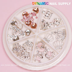 24 pcs Luxury 3D Crown Charms (Rhinestone engraved) for Valentines Nail Designs