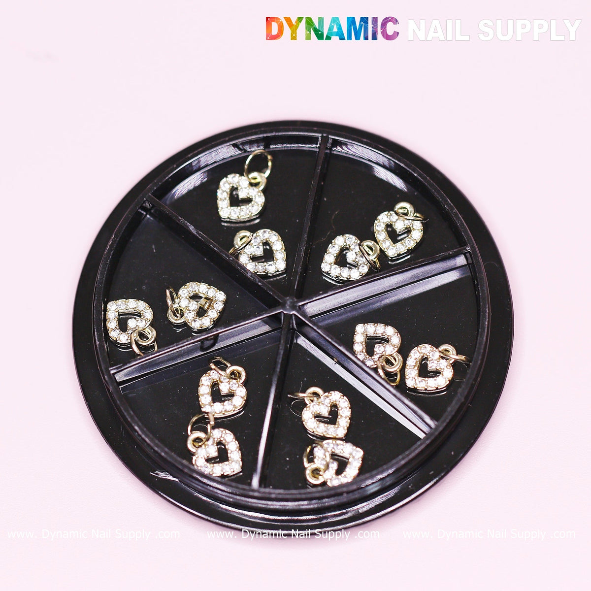 12 pcs Heart Shaped Dangles Charms for Nails designer