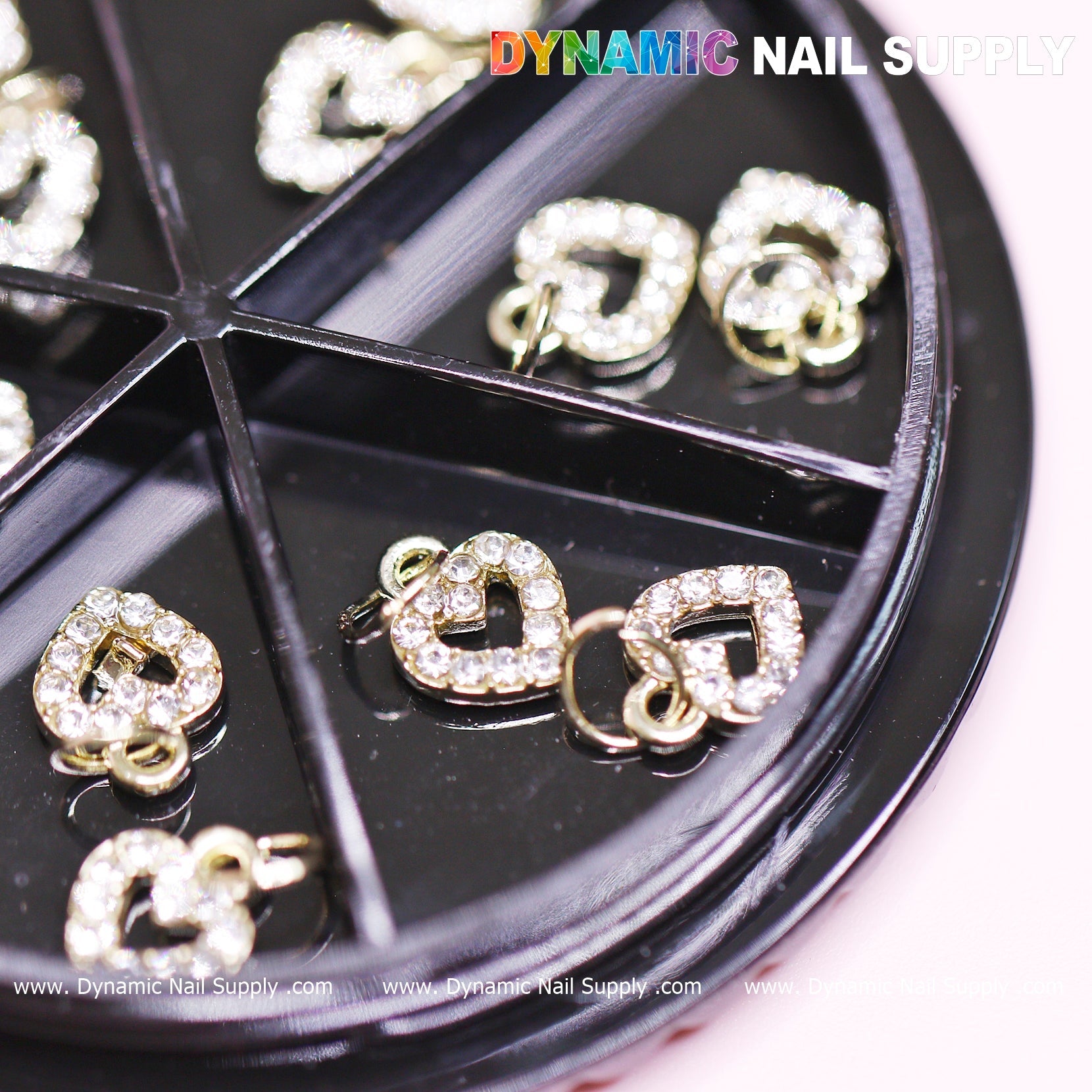 12 pcs Heart Shaped Dangles Charms for Nails designer
